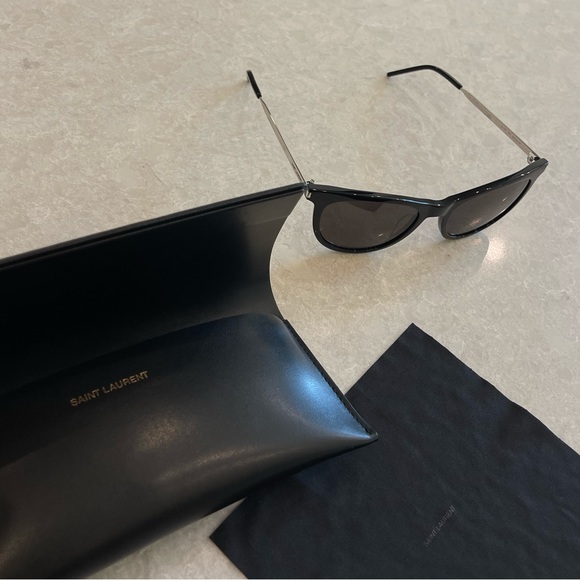 SAINT LAURENT SL510 001 54mm Cat Eye Sunglasses in Black - Picture 7 of 12